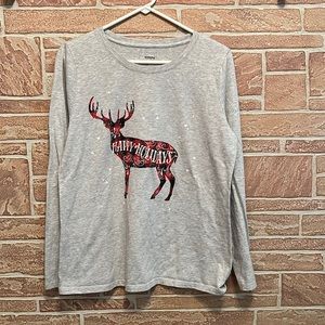 Sonoma gray large women’s holiday Christmas top